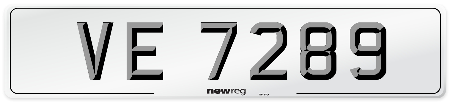 VE 7289 Number Plate from New Reg
